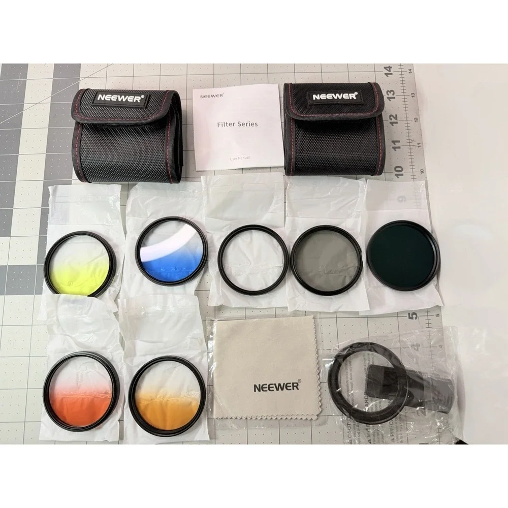 Neewer Camera Lens‎ Filter Kit Graduated Color ND UV CPL Pouches Adapter Ring